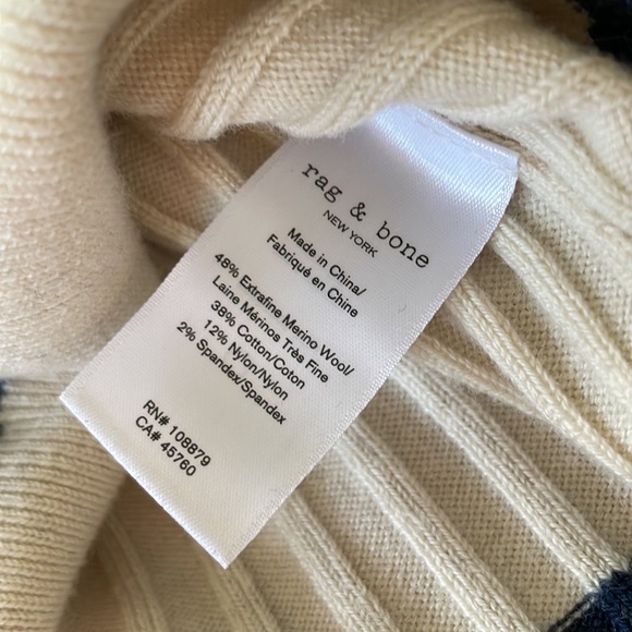 Rag & Bone | Julee Striped Wool Turtleneck - Picture 7 of 9